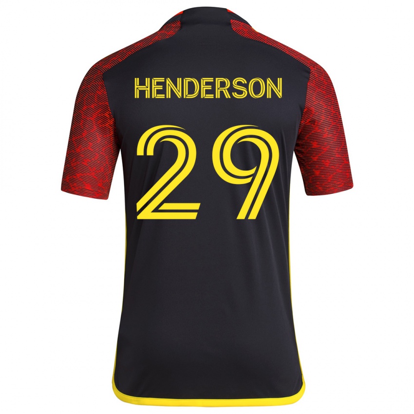 Niño Camiseta Anna Henderson #29 Negro Rojo 2ª Equipación 2024/25 La Camisa Chile