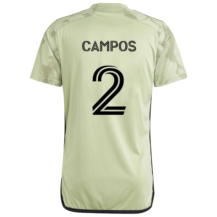 Niño Camiseta Omar Campos #2 Verde Claro 2ª Equipación 2024/25 La Camisa Chile