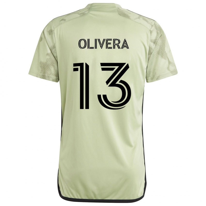 Niño Camiseta Cristian Olivera #13 Verde Claro 2ª Equipación 2024/25 La Camisa Chile