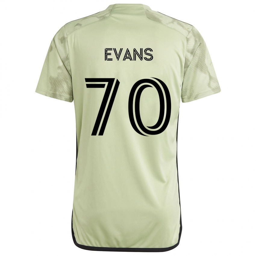 Niño Camiseta Matthew Evans #70 Verde Claro 2ª Equipación 2024/25 La Camisa Chile