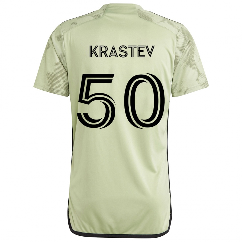 Niño Camiseta Filip Krastev #50 Verde Claro 2ª Equipación 2024/25 La Camisa Chile