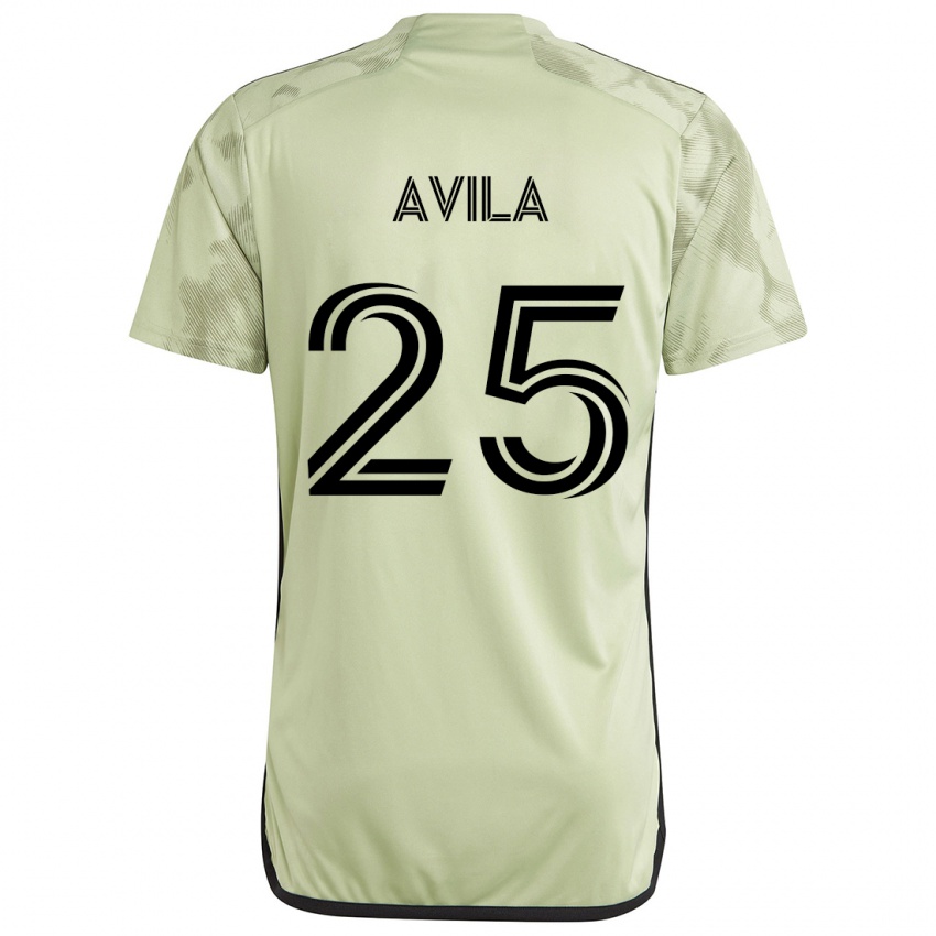 Niño Camiseta Armando Avila #25 Verde Claro 2ª Equipación 2024/25 La Camisa Chile