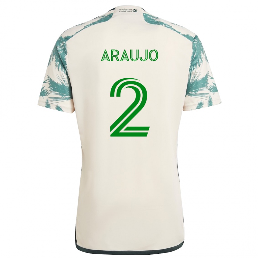 Niño Camiseta Miguel Araujo #2 Beige Marrón 2ª Equipación 2024/25 La Camisa Chile