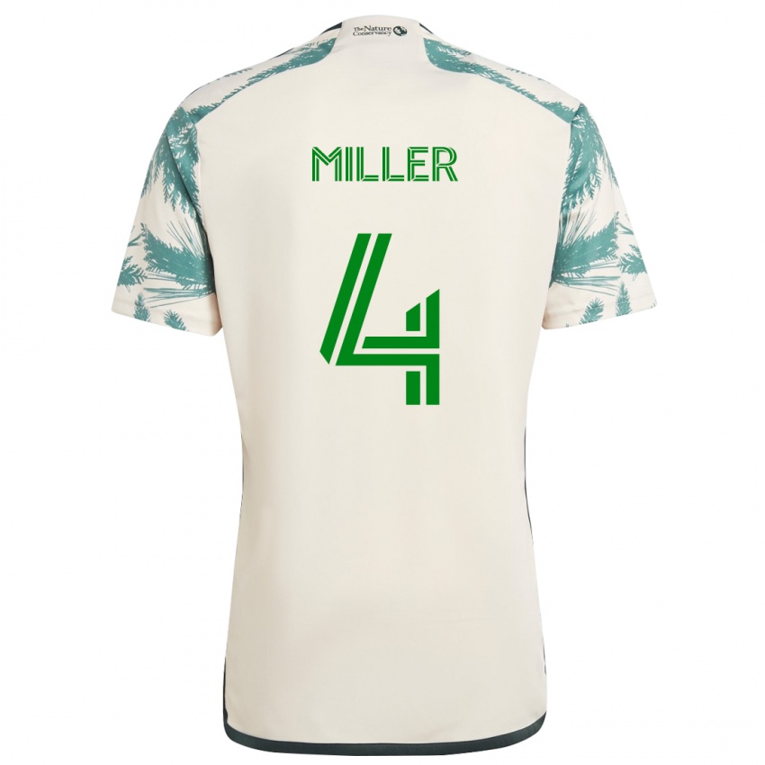 Niño Camiseta Kamal Miller #4 Beige Marrón 2ª Equipación 2024/25 La Camisa Chile