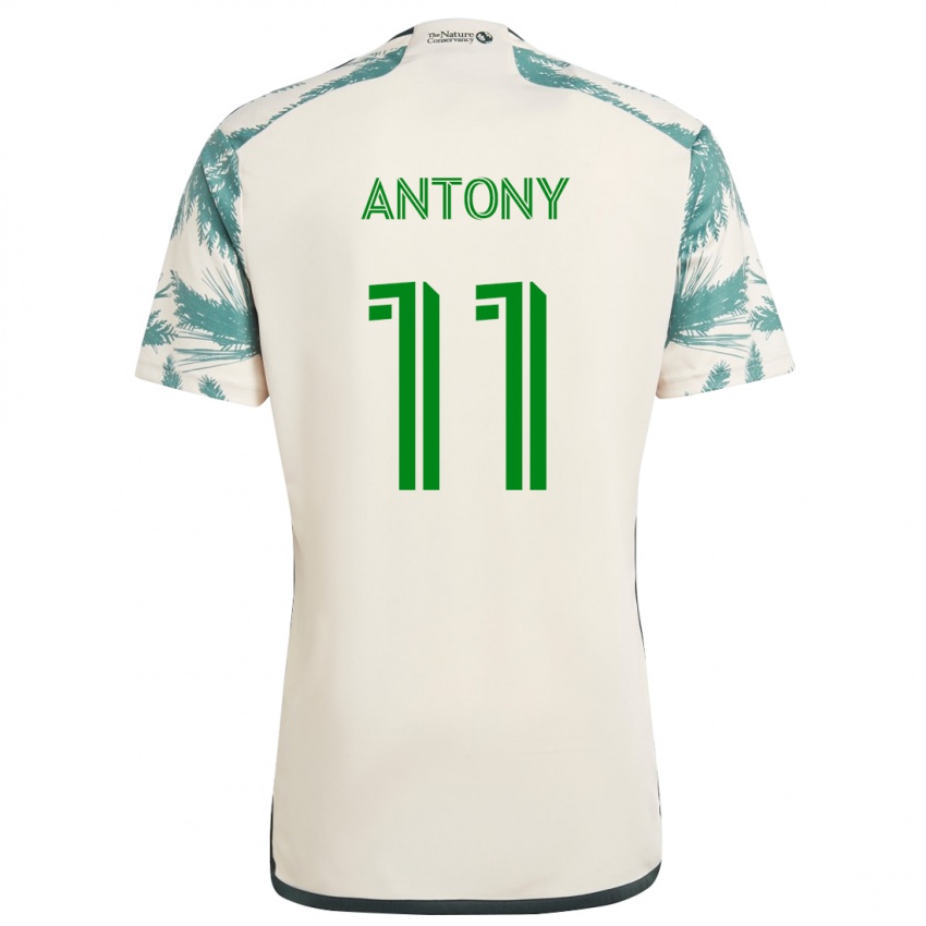 Niño Camiseta Antony #11 Beige Marrón 2ª Equipación 2024/25 La Camisa Chile