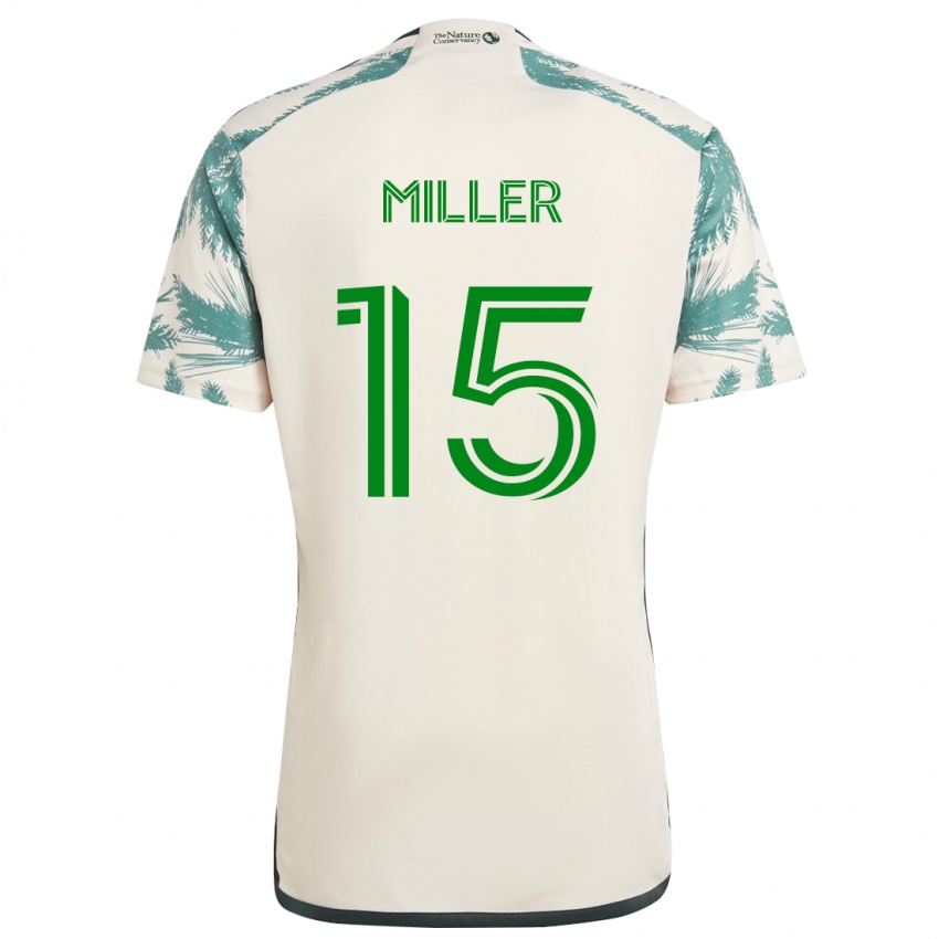 Niño Camiseta Eric Miller #15 Beige Marrón 2ª Equipación 2024/25 La Camisa Chile