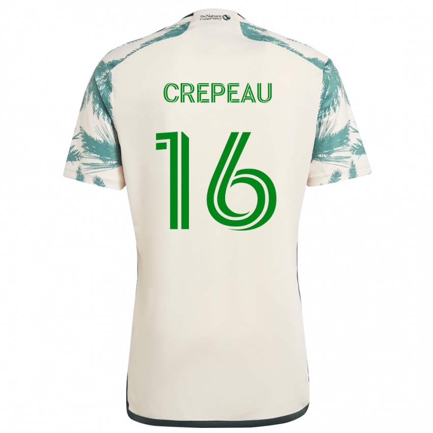 Niño Camiseta Maxime Crépeau #16 Beige Marrón 2ª Equipación 2024/25 La Camisa Chile