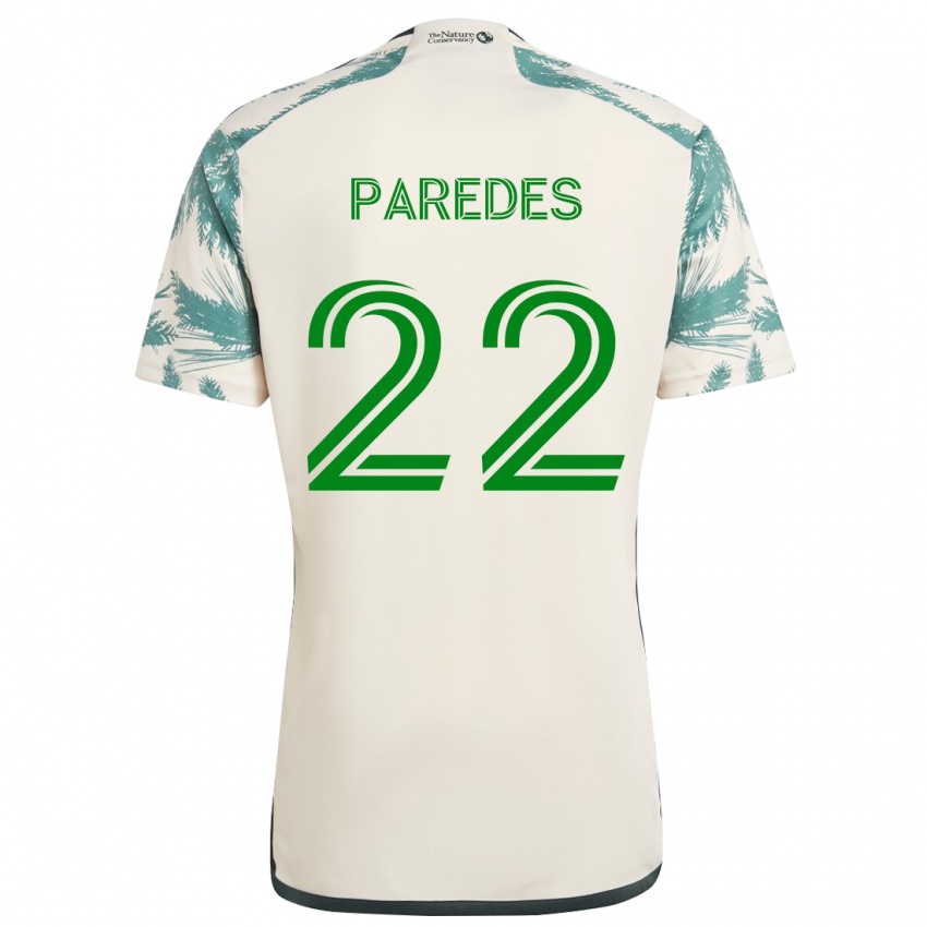 Niño Camiseta Cristhian Paredes #22 Beige Marrón 2ª Equipación 2024/25 La Camisa Chile