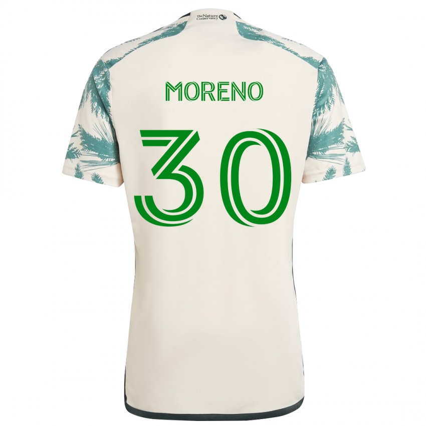 Niño Camiseta Santiago Moreno #30 Beige Marrón 2ª Equipación 2024/25 La Camisa Chile