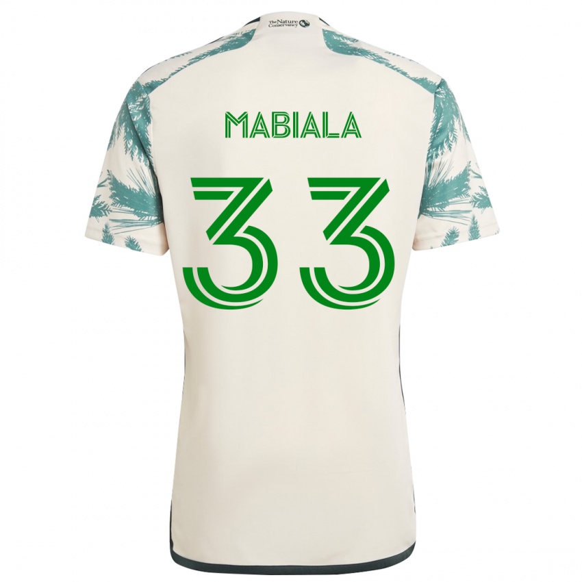 Niño Camiseta Larrys Mabiala #33 Beige Marrón 2ª Equipación 2024/25 La Camisa Chile