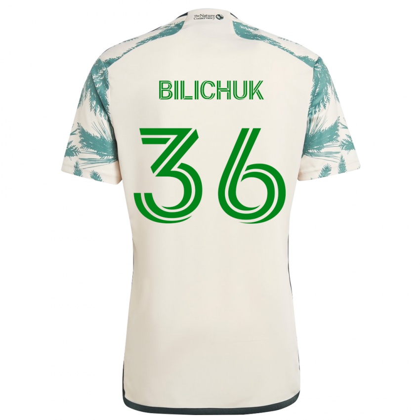 Niño Camiseta Ryan Bilichuk #36 Beige Marrón 2ª Equipación 2024/25 La Camisa Chile