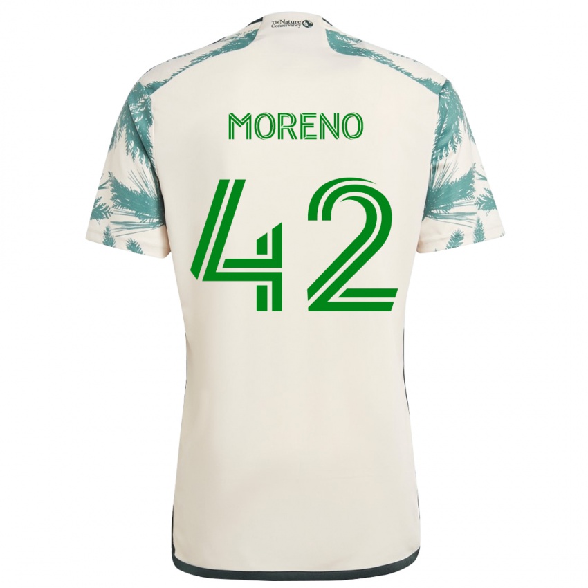 Niño Camiseta Alexis Moreno #42 Beige Marrón 2ª Equipación 2024/25 La Camisa Chile