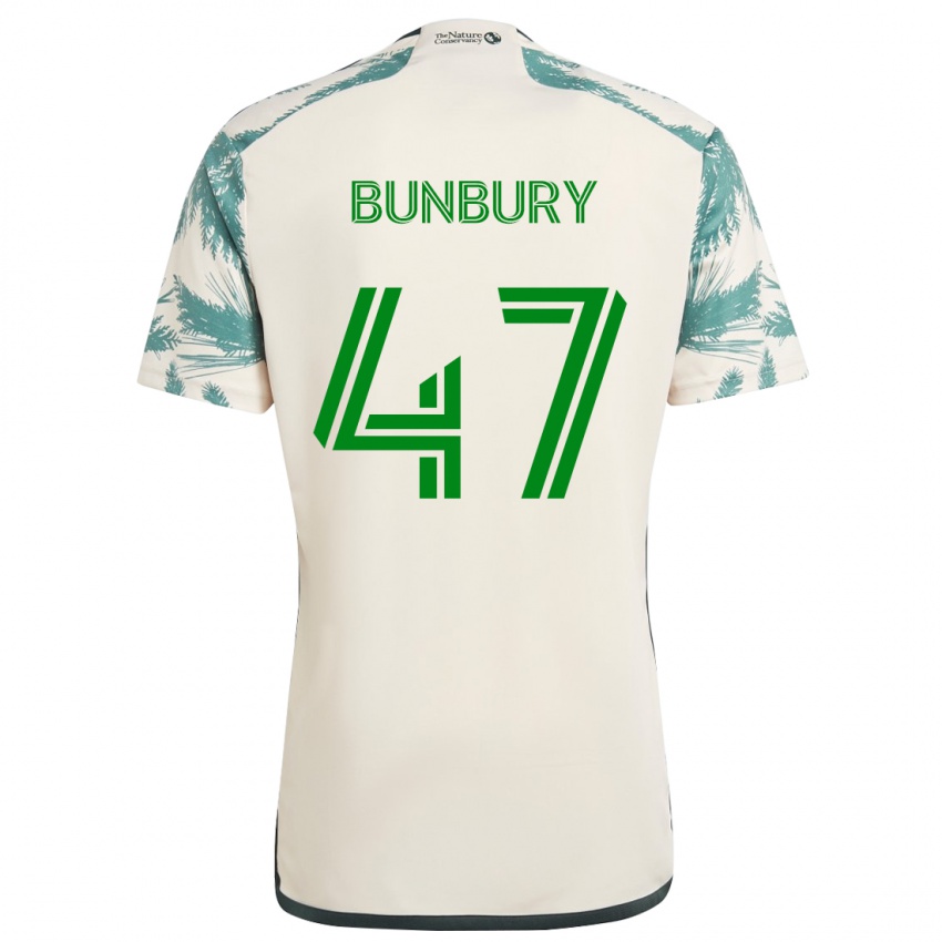 Niño Camiseta Mataeo Bunbury #47 Beige Marrón 2ª Equipación 2024/25 La Camisa Chile