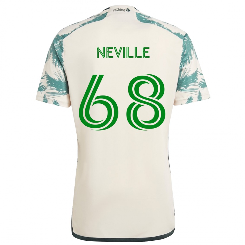 Niño Camiseta Harvey Neville #68 Beige Marrón 2ª Equipación 2024/25 La Camisa Chile