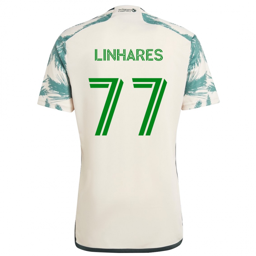 Niño Camiseta Kyle Linhares #77 Beige Marrón 2ª Equipación 2024/25 La Camisa Chile