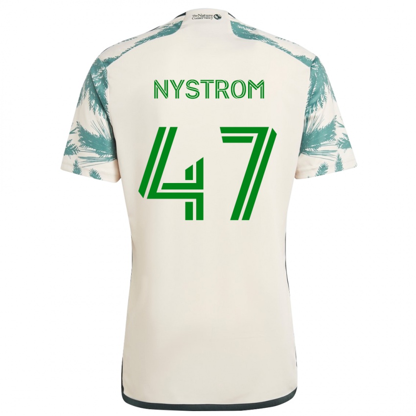 Niño Camiseta Maximo Nystrom #47 Beige Marrón 2ª Equipación 2024/25 La Camisa Chile