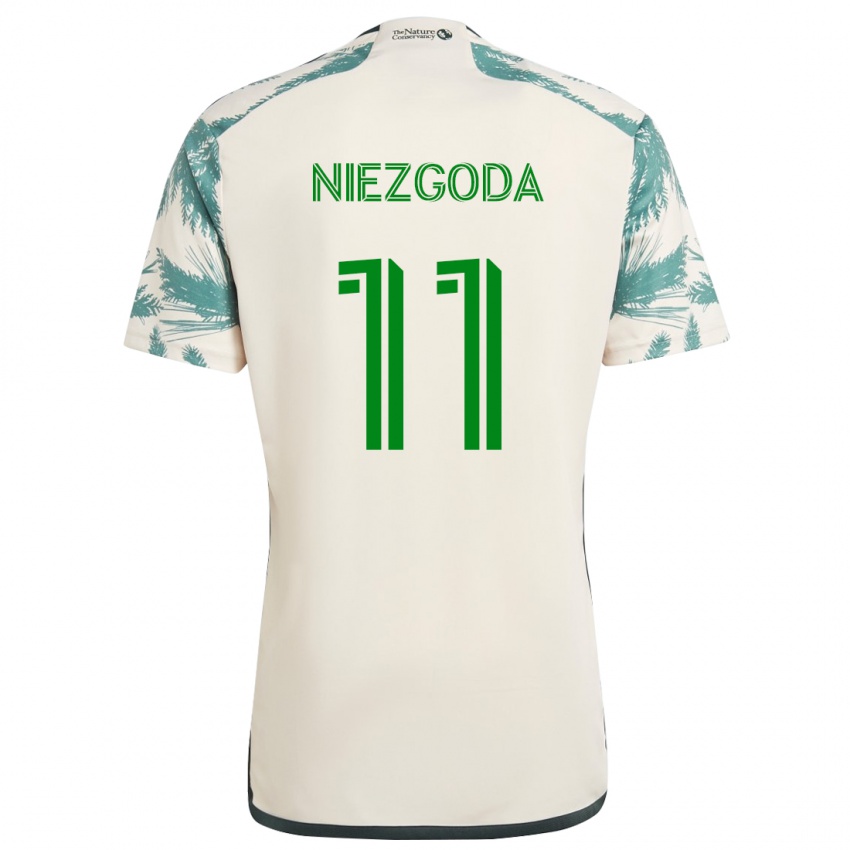 Niño Camiseta Jaroslaw Niezgoda #11 Beige Marrón 2ª Equipación 2024/25 La Camisa Chile