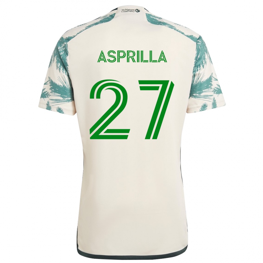 Niño Camiseta Dairon Asprilla #27 Beige Marrón 2ª Equipación 2024/25 La Camisa Chile