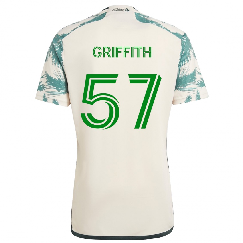 Niño Camiseta Víctor Griffith #57 Beige Marrón 2ª Equipación 2024/25 La Camisa Chile