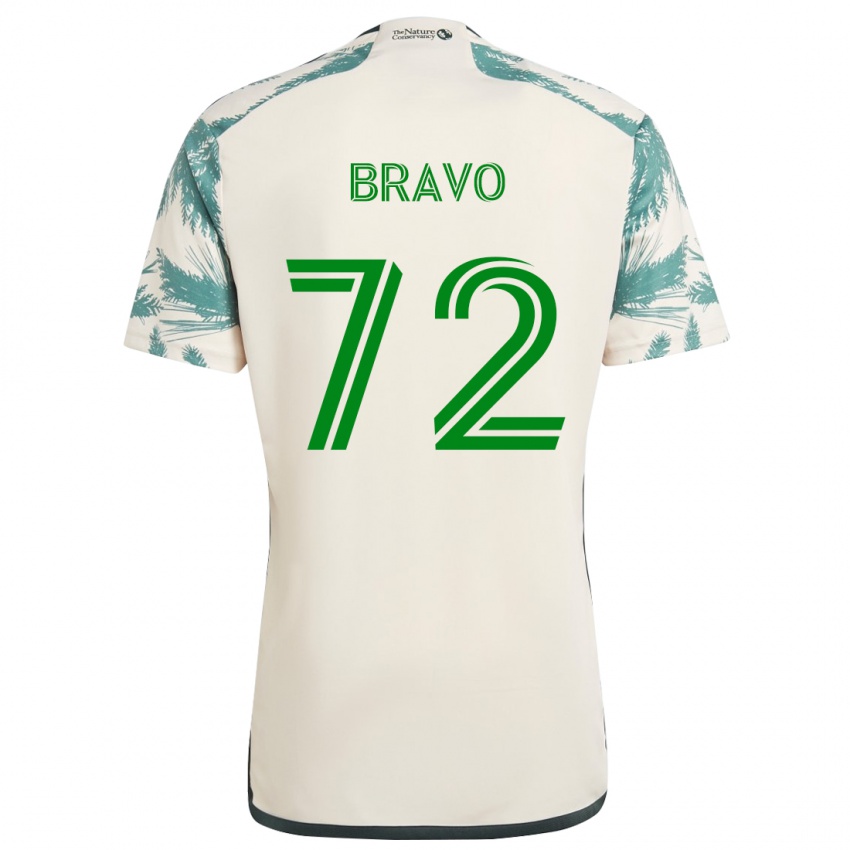 Niño Camiseta Julian Bravo #72 Beige Marrón 2ª Equipación 2024/25 La Camisa Chile