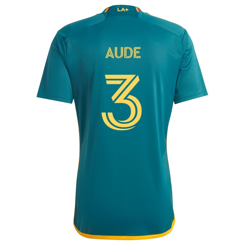 Niño Camiseta Julián Aude #3 Verde Amarillo 2ª Equipación 2024/25 La Camisa Chile