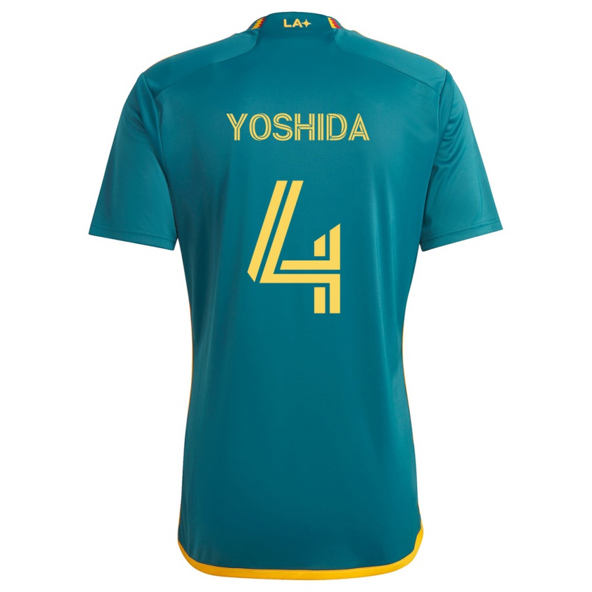 Niño Camiseta Maya Yoshida #4 Verde Amarillo 2ª Equipación 2024/25 La Camisa Chile