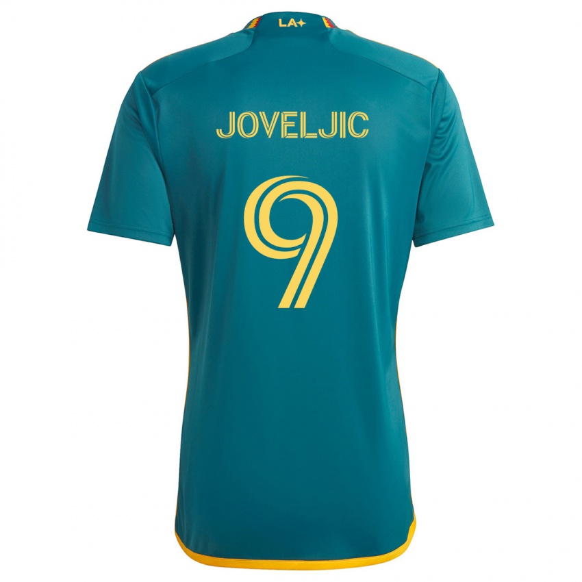 Niño Camiseta Dejan Joveljic #9 Verde Amarillo 2ª Equipación 2024/25 La Camisa Chile