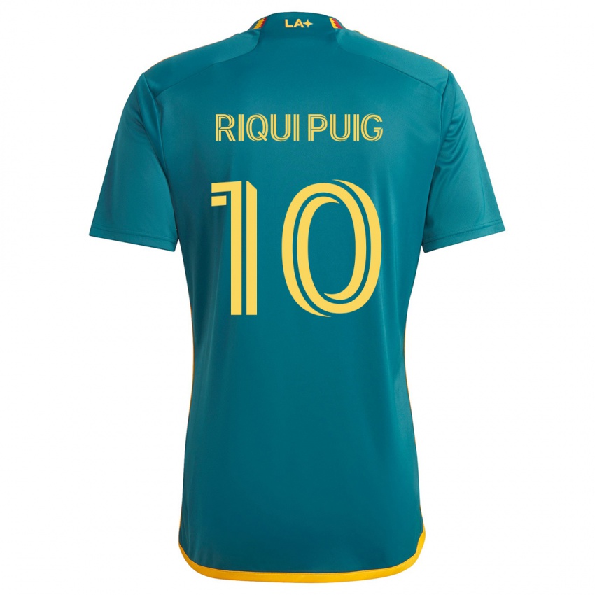 Niño Camiseta Riqui Puig #10 Verde Amarillo 2ª Equipación 2024/25 La Camisa Chile