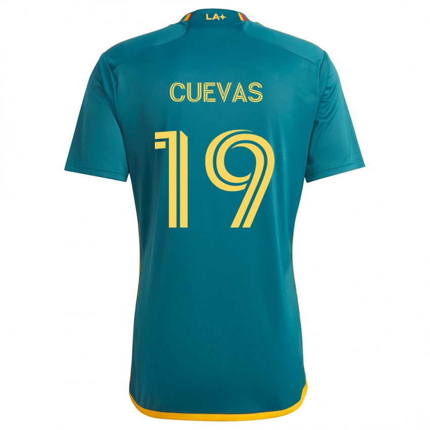 Niño Camiseta Mauricio Cuevas #19 Verde Amarillo 2ª Equipación 2024/25 La Camisa Chile