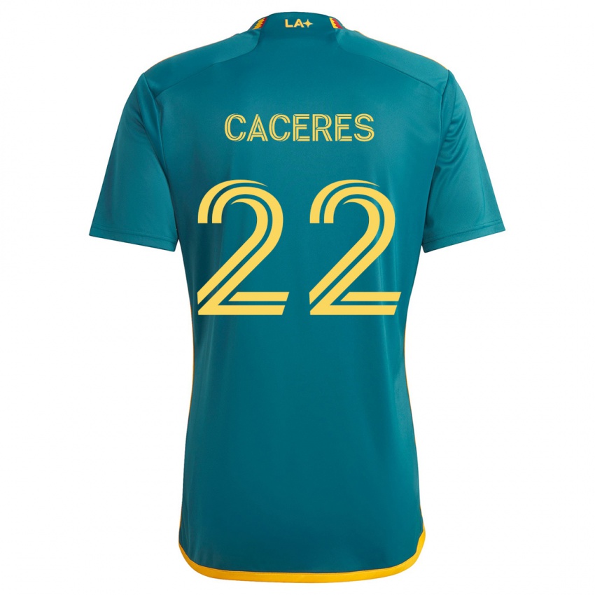 Niño Camiseta Martín Cáceres #22 Verde Amarillo 2ª Equipación 2024/25 La Camisa Chile