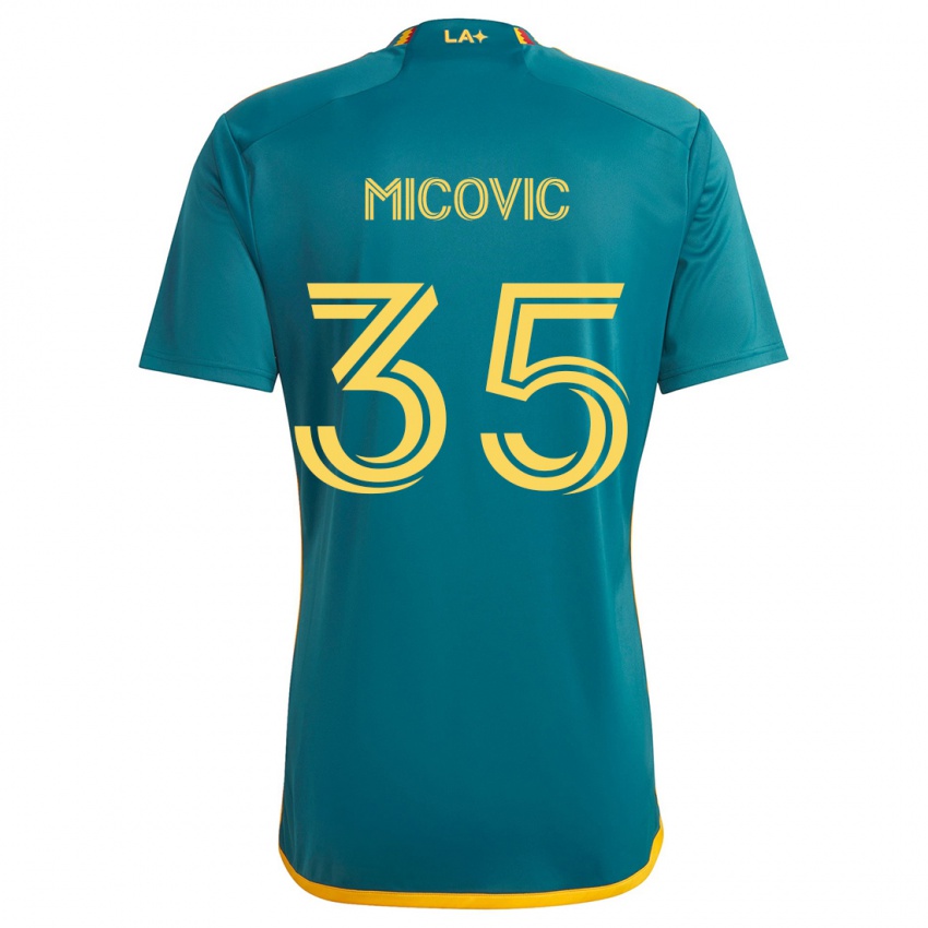 Niño Camiseta Novak Micovic #35 Verde Amarillo 2ª Equipación 2024/25 La Camisa Chile