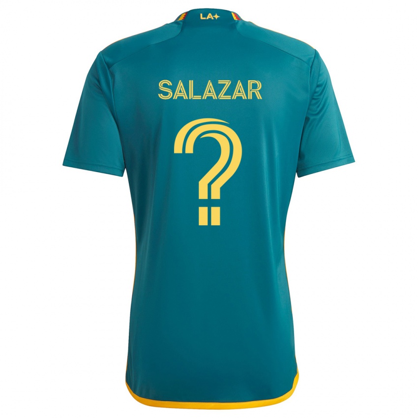 Niño Camiseta Enrique Salazar #0 Verde Amarillo 2ª Equipación 2024/25 La Camisa Chile