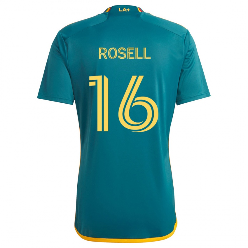 Niño Camiseta Uri Rosell #16 Verde Amarillo 2ª Equipación 2024/25 La Camisa Chile