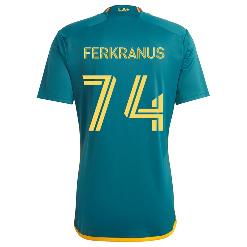 Niño Camiseta Marcus Ferkranus #74 Verde Amarillo 2ª Equipación 2024/25 La Camisa Chile