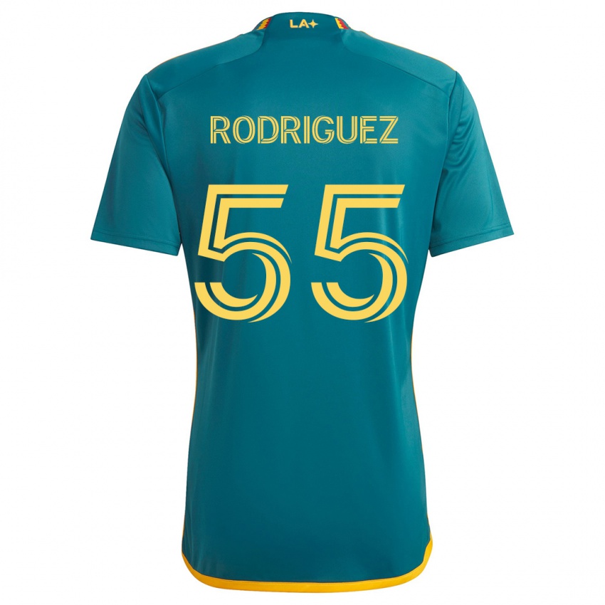 Niño Camiseta Diego Rodriguez #55 Verde Amarillo 2ª Equipación 2024/25 La Camisa Chile