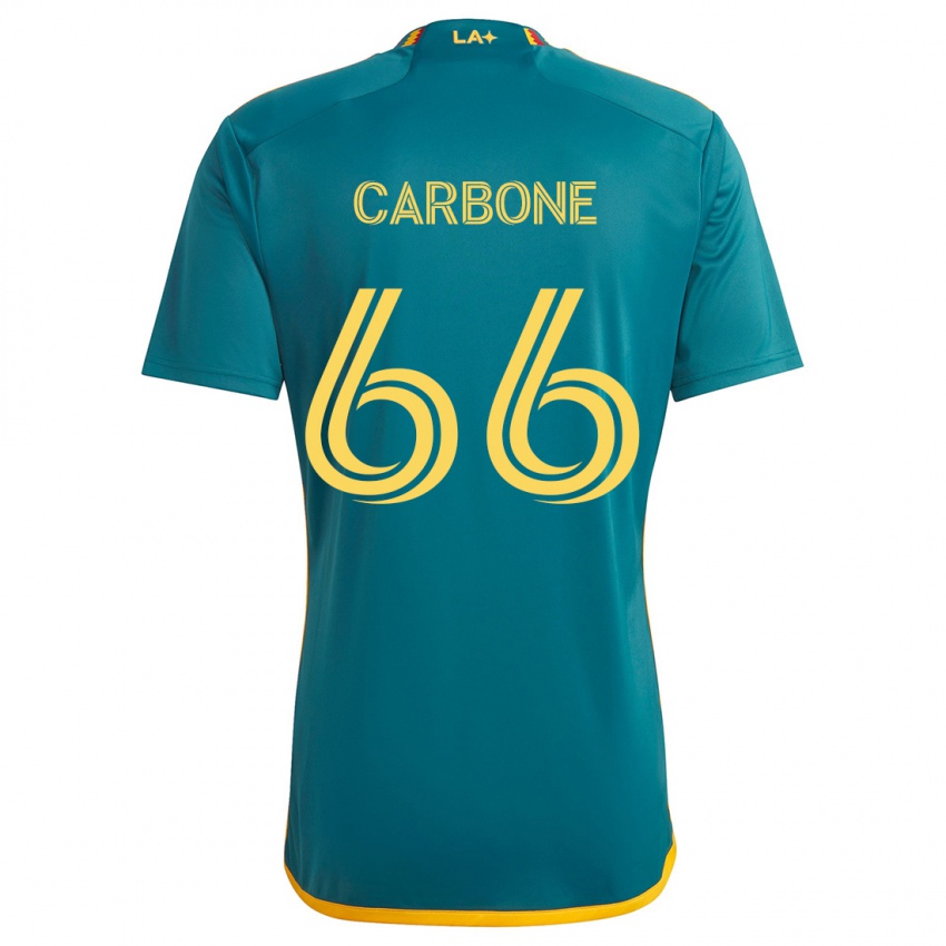 Niño Camiseta Matteo Carbone #66 Verde Amarillo 2ª Equipación 2024/25 La Camisa Chile