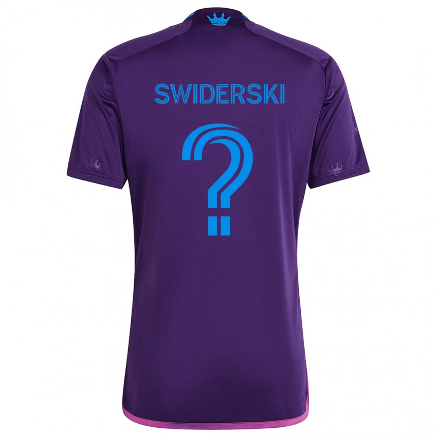 Niño Camiseta Karol Swiderski #0 Azul Morado 2ª Equipación 2024/25 La Camisa Chile