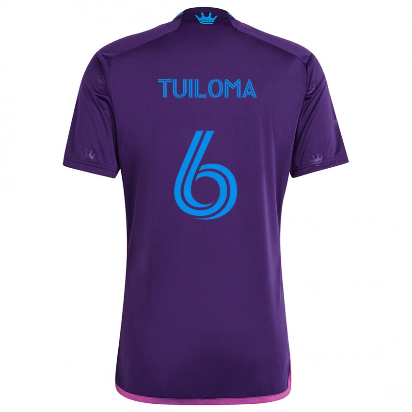 Niño Camiseta Bill Tuiloma #6 Azul Morado 2ª Equipación 2024/25 La Camisa Chile