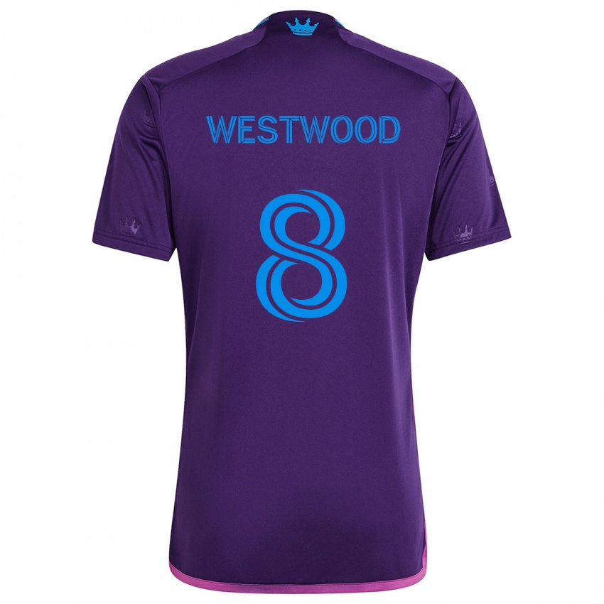 Niño Camiseta Ashley Westwood #8 Azul Morado 2ª Equipación 2024/25 La Camisa Chile