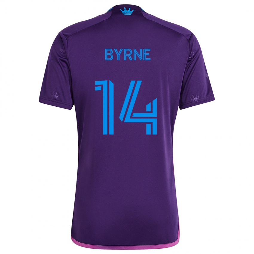 Niño Camiseta Nathan Byrne #14 Azul Morado 2ª Equipación 2024/25 La Camisa Chile