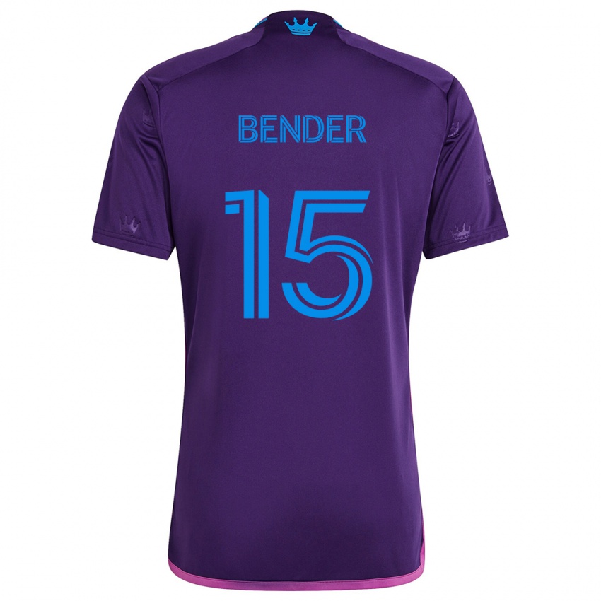 Niño Camiseta Ben Bender #15 Azul Morado 2ª Equipación 2024/25 La Camisa Chile