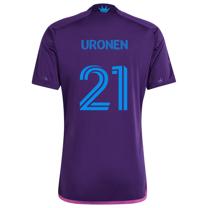 Niño Camiseta Jere Uronen #21 Azul Morado 2ª Equipación 2024/25 La Camisa Chile