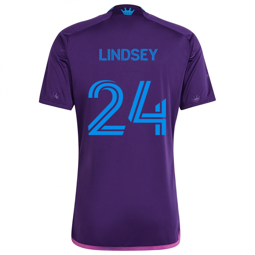 Niño Camiseta Jaylin Lindsey #24 Azul Morado 2ª Equipación 2024/25 La Camisa Chile