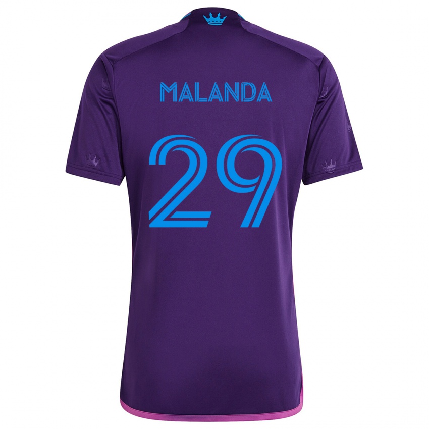 Niño Camiseta Adilson Malanda #29 Azul Morado 2ª Equipación 2024/25 La Camisa Chile