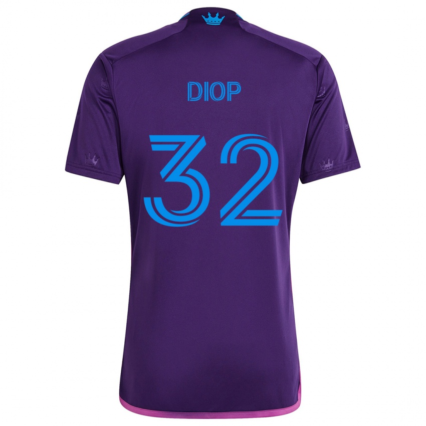 Niño Camiseta Hamady Diop #32 Azul Morado 2ª Equipación 2024/25 La Camisa Chile