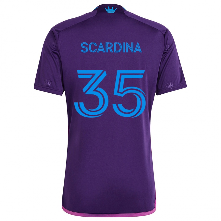 Niño Camiseta Nick Scardina #35 Azul Morado 2ª Equipación 2024/25 La Camisa Chile