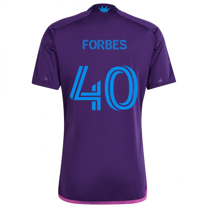 Niño Camiseta Jahlane Forbes #40 Azul Morado 2ª Equipación 2024/25 La Camisa Chile