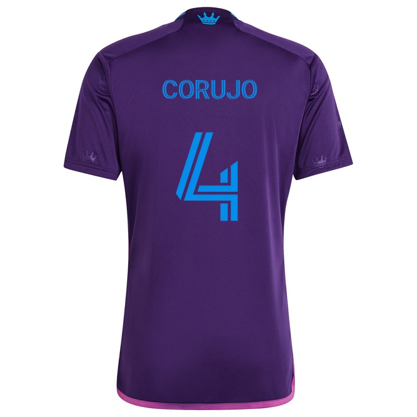 Niño Camiseta Guzmán Corujo #4 Azul Morado 2ª Equipación 2024/25 La Camisa Chile