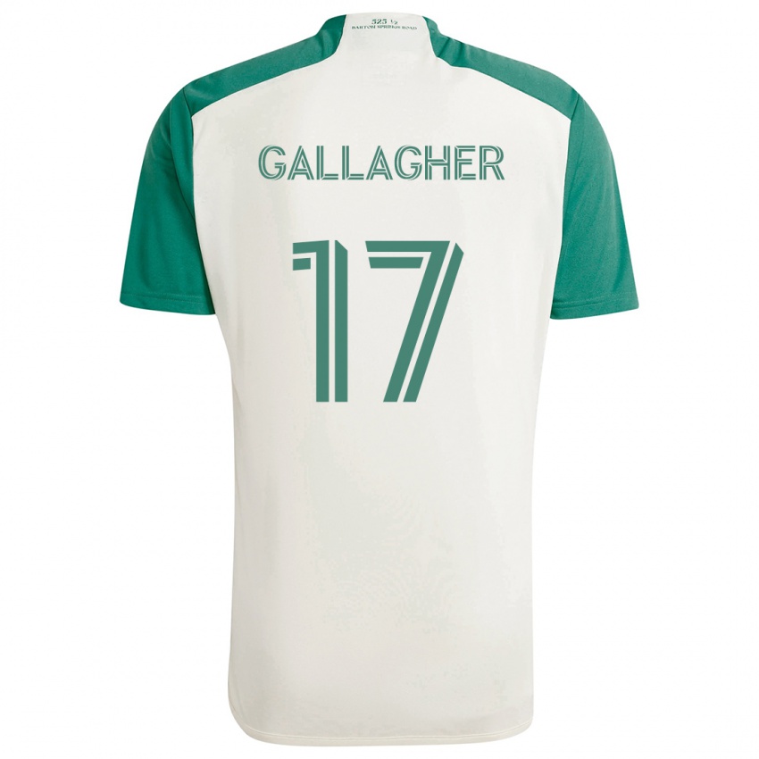 Niño Camiseta Jon Gallagher #17 Colores Tostados Verde 2ª Equipación 2024/25 La Camisa Chile