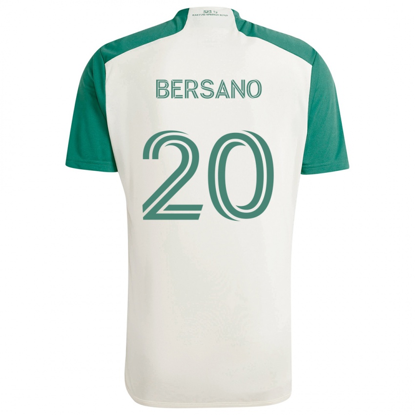 Niño Camiseta Matt Bersano #20 Colores Tostados Verde 2ª Equipación 2024/25 La Camisa Chile